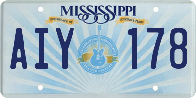 MS license plate AIY178