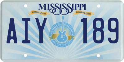 MS license plate AIY189