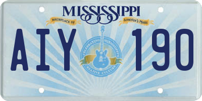 MS license plate AIY190