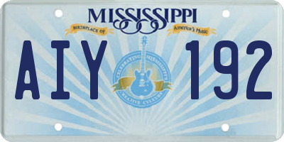 MS license plate AIY192