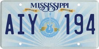 MS license plate AIY194