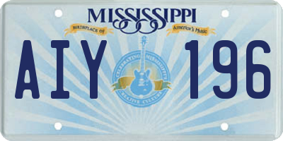 MS license plate AIY196