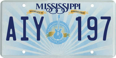 MS license plate AIY197