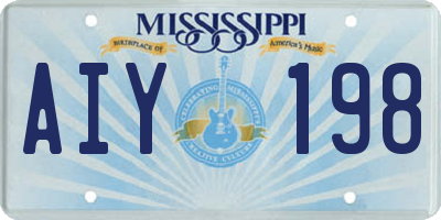 MS license plate AIY198