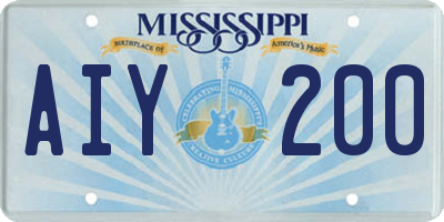 MS license plate AIY200