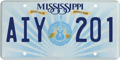 MS license plate AIY201