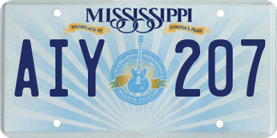 MS license plate AIY207