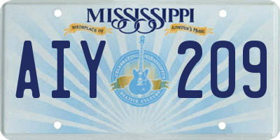 MS license plate AIY209