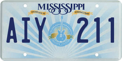 MS license plate AIY211