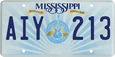 MS license plate AIY213