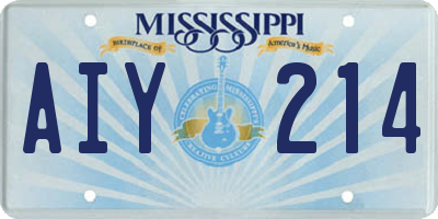 MS license plate AIY214