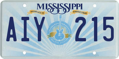 MS license plate AIY215