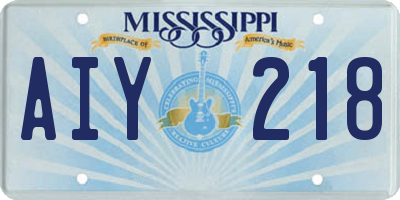 MS license plate AIY218