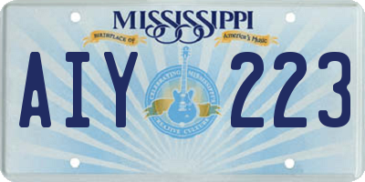 MS license plate AIY223