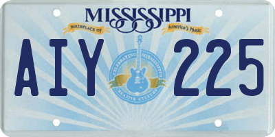 MS license plate AIY225
