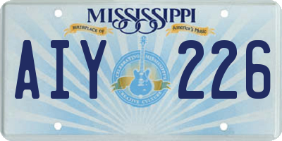 MS license plate AIY226