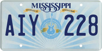 MS license plate AIY228