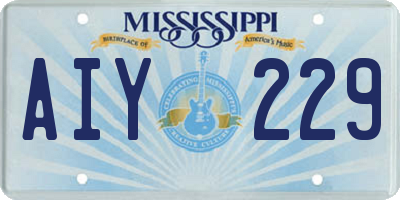 MS license plate AIY229