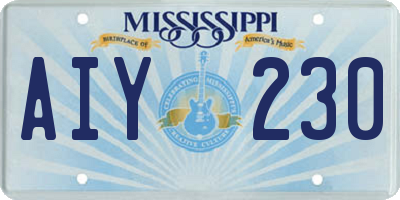 MS license plate AIY230