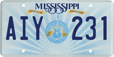 MS license plate AIY231
