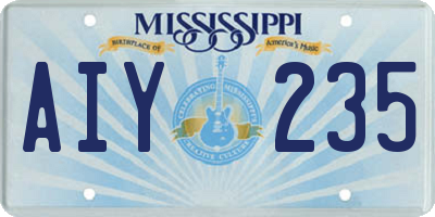 MS license plate AIY235