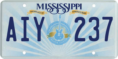 MS license plate AIY237
