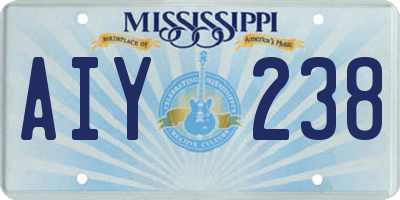 MS license plate AIY238