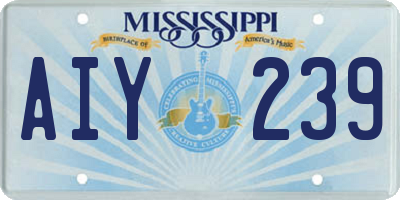 MS license plate AIY239