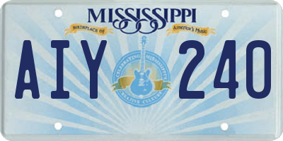 MS license plate AIY240