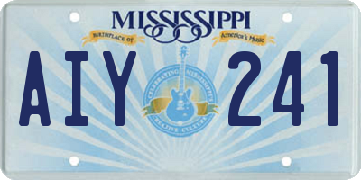MS license plate AIY241