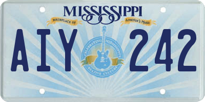 MS license plate AIY242