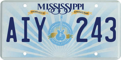 MS license plate AIY243