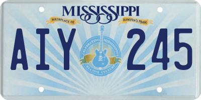 MS license plate AIY245