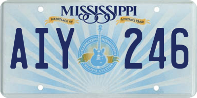 MS license plate AIY246