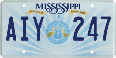MS license plate AIY247