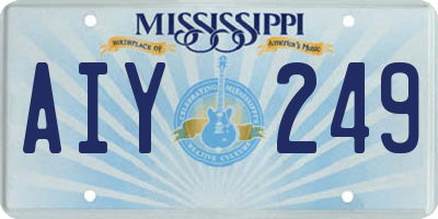 MS license plate AIY249