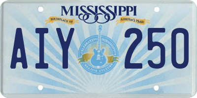 MS license plate AIY250