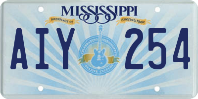 MS license plate AIY254