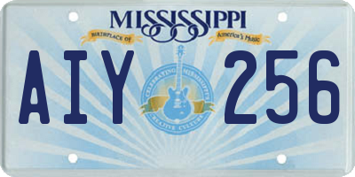 MS license plate AIY256