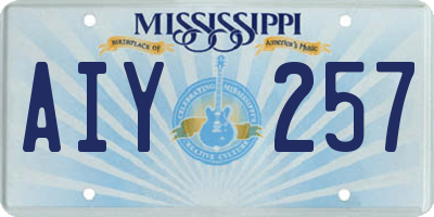 MS license plate AIY257