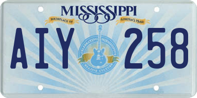 MS license plate AIY258