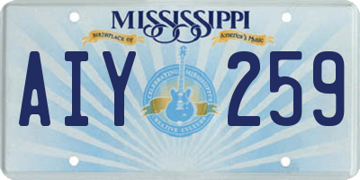 MS license plate AIY259