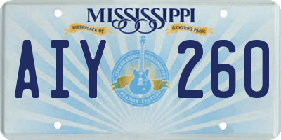 MS license plate AIY260