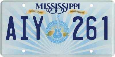 MS license plate AIY261
