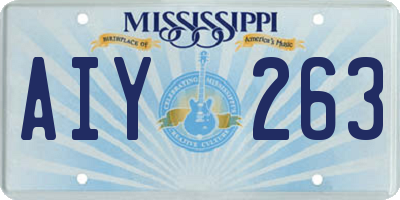 MS license plate AIY263
