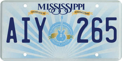 MS license plate AIY265
