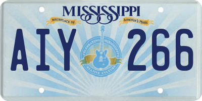 MS license plate AIY266
