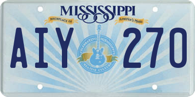 MS license plate AIY270