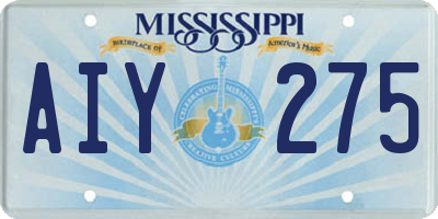 MS license plate AIY275