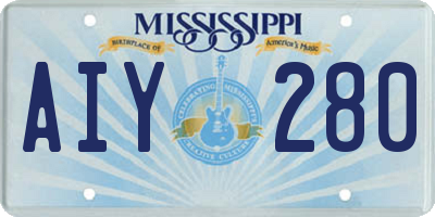 MS license plate AIY280
